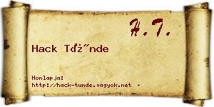 Hack Tünde névjegykártya